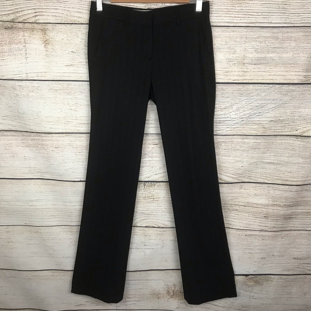Theory dress pants black pinstriped wool blend stretch